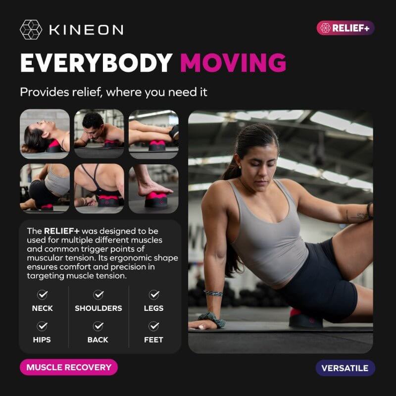 RELIEF+ delivers deep pressure therapy to release muscle knots, improve circulation, and reduce pain. Its ergonomic 4-hump design targets key tension areas for effective relief. Perfect for neck, shoulders, back, and more. Order now for lasting muscle rec