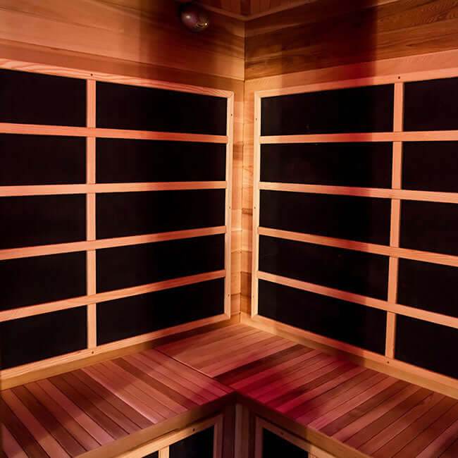 Product Description 01.Introduction Far-infrared sauna room is a new generation of sauna equipment heated byfull spectrum and carbon panel, with wooden sauna house as the carrier. The heating plate is inlaid around the sauna room, the heating is even and
