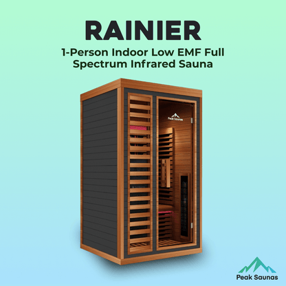 Reach the Peak of Wellness with Rainier Luxury. Performance. Precision. All in one. Introducing the Peak Saunas Rainier—a 1-person infrared sauna meticulously crafted for those who demand more from their wellness routine. Built from stunning Canadian red