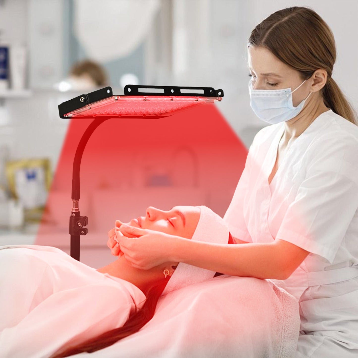 The Red and Infrared Light Therapy Lamp Panel with Stand from LumyHealth is a versatile and powerful therapy tool designed to enhance your wellness routine. Combining red (630nm) and near-infrared (850nm) light, this lamp promotes pain relief, muscle reco