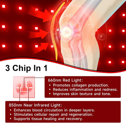Experience powerful, non-invasive pain relief with this all-in-one Heated Red Light Therapy Massager. Combining 660nm red light, 850nm near-infrared light, soothing heat, and vibration massage, this device targets pain at the source—helping reduce inflamm