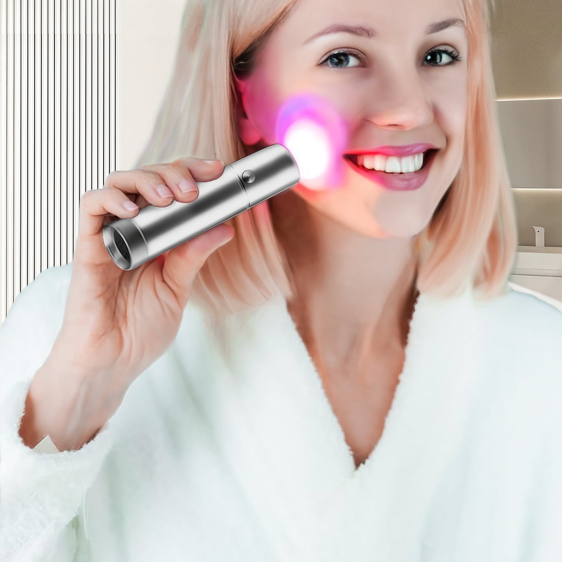 Discover the power of targeted healing with our Red Light Therapy Torch with Removable Tip. Designed for convenience and effectiveness, this portable device harnesses the benefits of red light therapy to promote skin rejuvenation, relieve pain, and accele