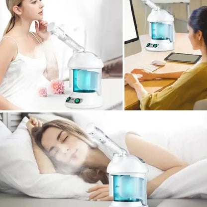 The Shape Tactics HydroPro Aromatherapy Facial Steamer is designed to support deep hydration and relaxation using nano-ionic steam technology. This compact, user-friendly system delivers a fine mist to help enhance the skin’s refreshed appearance, making