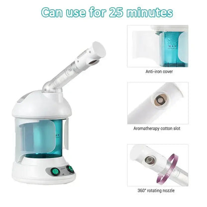 The Shape Tactics HydroPro Aromatherapy Facial Steamer is designed to support deep hydration and relaxation using nano-ionic steam technology. This compact, user-friendly system delivers a fine mist to help enhance the skin’s refreshed appearance, making