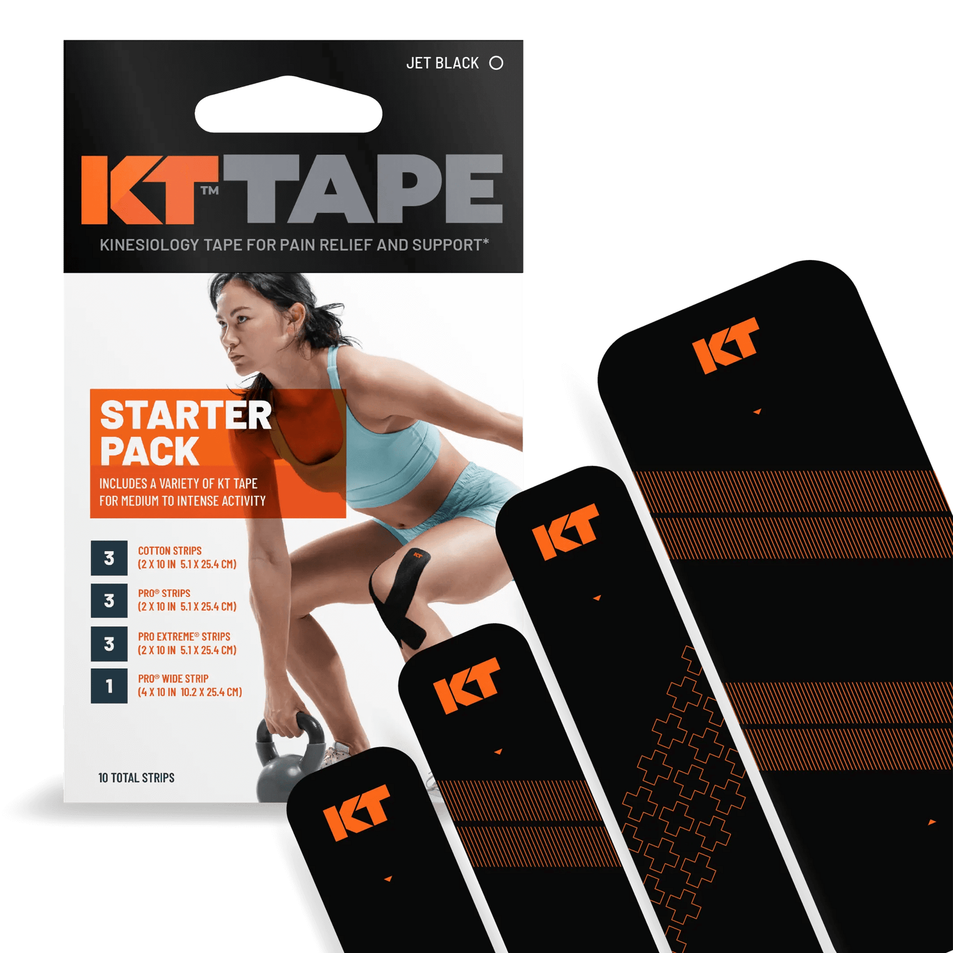 Need support that can endure your workouts and activity, but not sure which KT Tape is right for you? KT Tape® Starter Pack gives you a chance to try multiple types & sizes of KT Tape to find the perfect kinesiology tape for your application. All KT Tape
