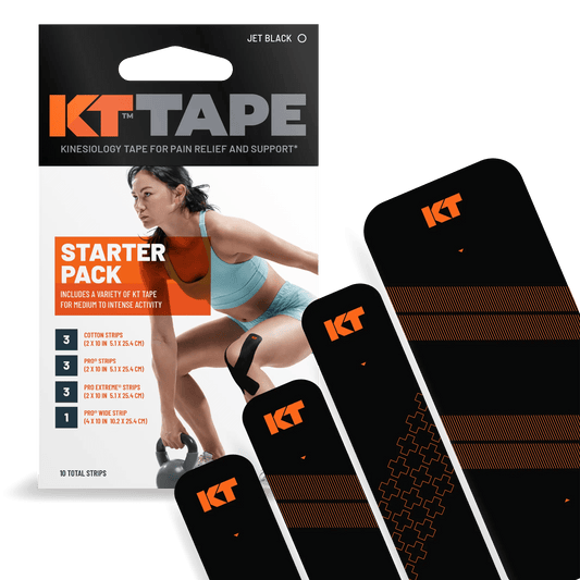 Need support that can endure your workouts and activity, but not sure which KT Tape is right for you? KT Tape® Starter Pack gives you a chance to try multiple types & sizes of KT Tape to find the perfect kinesiology tape for your application. All KT Tape